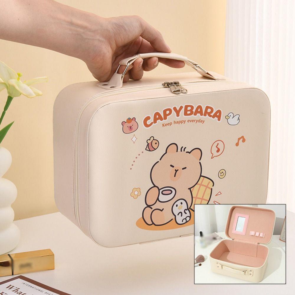 Creative Capybara Cosmetic Pouch Portable Cute Cosmetic Handbag Women's Cosmetic Bag Easy To Carry