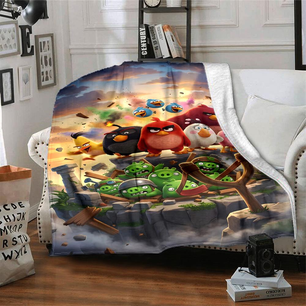 Angry Birds Blanket Soft & Cozy Suitable for Office Seaside Sofa for All Occasions Modern Style Ideal Gift For Birthday Valentine'S Day