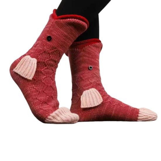 Вязаные носки с животными, забавные носки с крокодилом, теплые зимние напольные носки, унисекс, милые носки с акулой и рыбой, подарок на Рождество, День святого Валентина, День матери