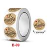 500Pcs/Roll Kraft Paper Thank You Stickers With Assorted Designs Strong Adhesive For Small Business Packaging Gift Wrapping