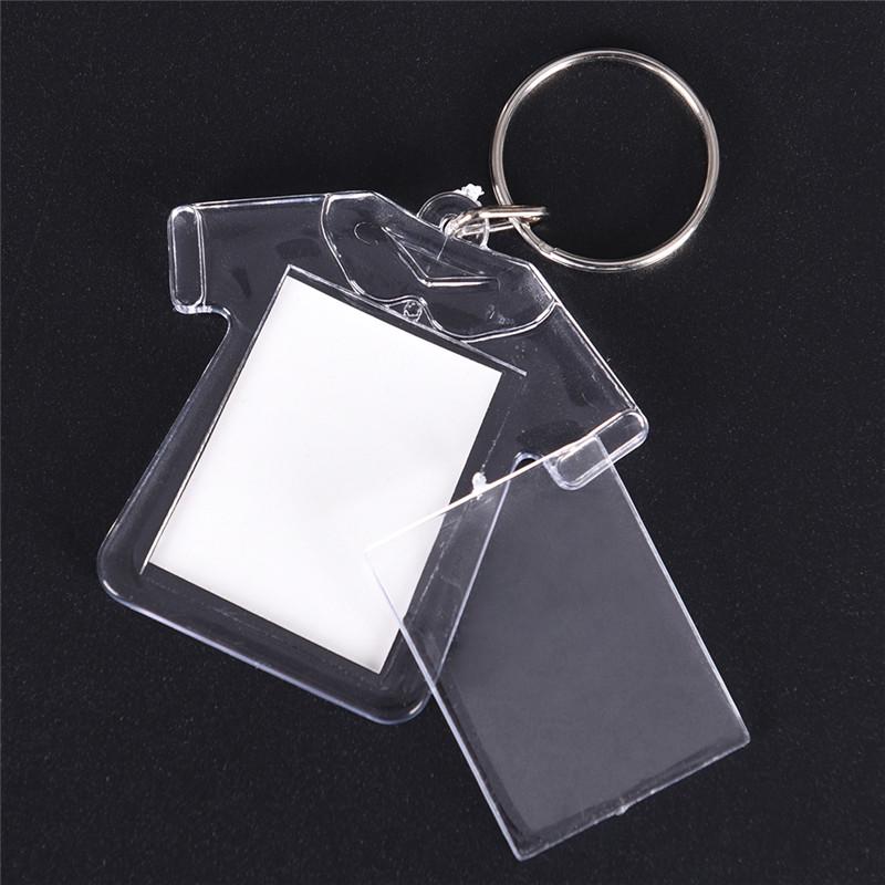 5Pcs Transparent Blank Insert Photo Picture Frame Keyring Key Chain Diy Gifts