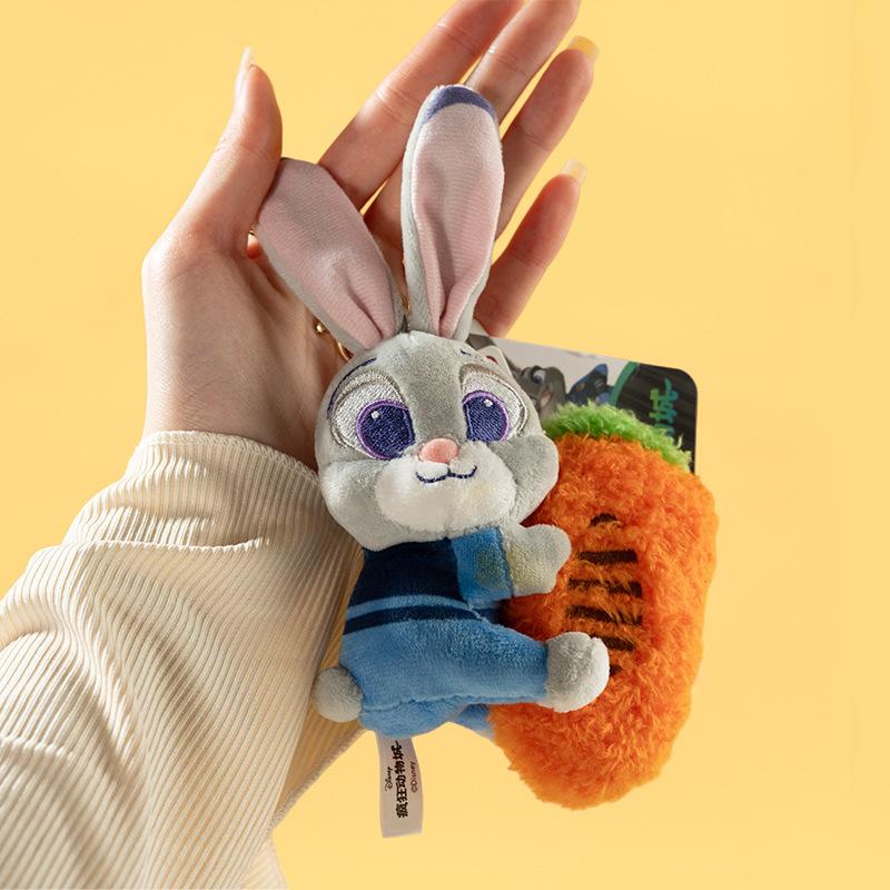 12cm Classic Anime Genuine Zootopia Plush Keychains Small Pendant Bag Hangings Christmas Birthday Gifts For Kids