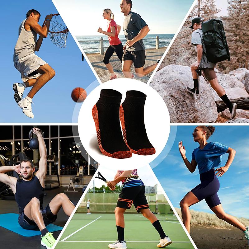 Унисекс, медное волокно, поддержка свода стопы, облегчение боли, пяточные шпоры, подошвенный фасциит, носки