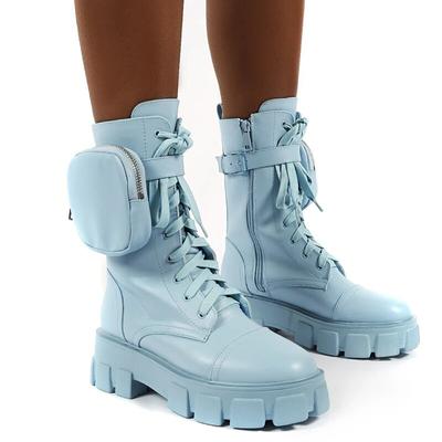 Rimocy/модные ботинки на массивной платформе с пряжкой и карманами, женские розовые ботильоны на шнуровке, женская мотоциклетная обувь в стиле панк, большие размеры 43