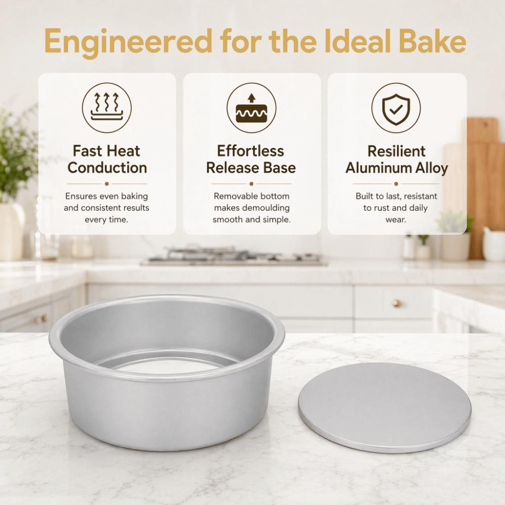 Aluminum Alloy Chiffon Cake Mold Removable Bottom Baking Mold Portable Cake Mold Cake Baking