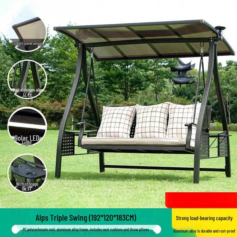 JINGGENG Outdoor Aluminum Swing Chair