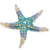 Pentagram Rhinestones Pin Brooch Starfish Clothing Accessories Ocean Blue Decorations