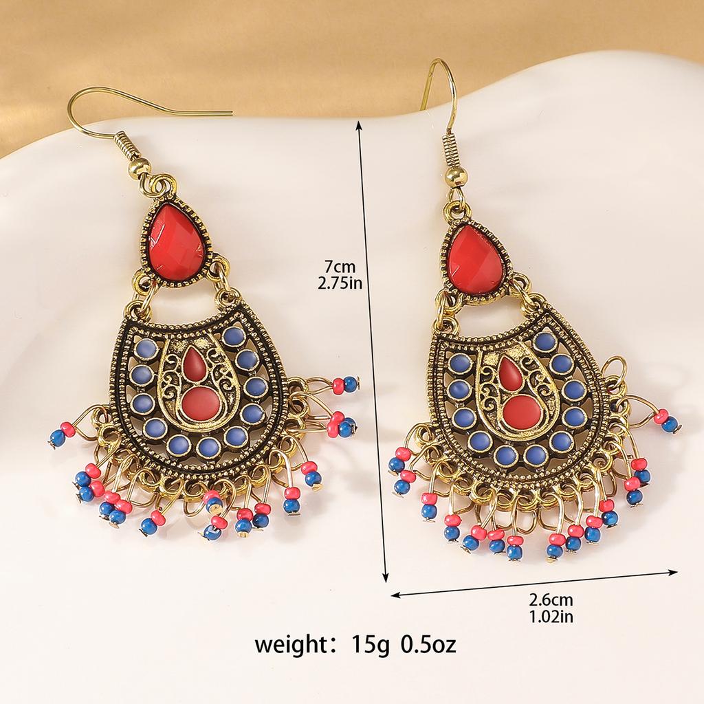 2 шт. женские серьги-подвески с длинными кисточками из рисовых бусин в стиле бохо, персонализированные аксессуары для отпуска