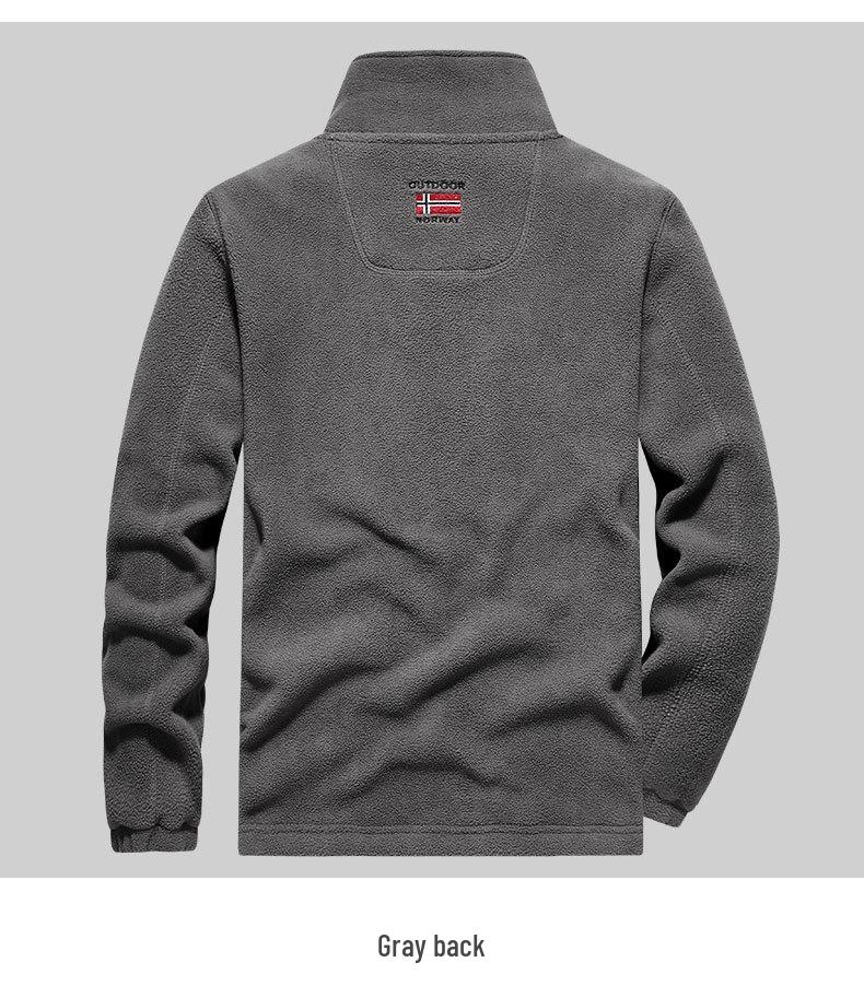 Мужская утепленная куртка на флисовой подкладке: Осень/Зима, Воротник-стойка, Большой размер, Модная верхняя одежда