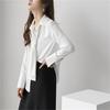 Blusa Mujer Moda Verano  Elegante Blusa Femenina Manga Larga Top Chic Blanco