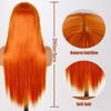 MERISIHAIR Длинный прямой оранжевый парик с челкой, синтетический термостойкий парик из натуральных волос для женщин для косплей-вечеринки