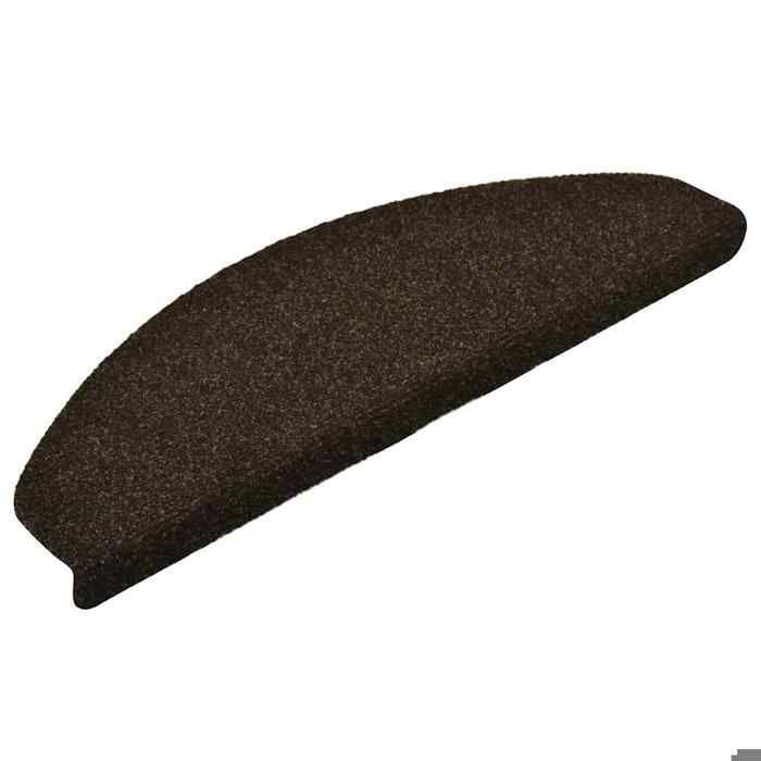 Tapis d'escalier - MAISON EXCLUSIVE - Demi-rond 5 pièces - Auto-adhésif - 65×21×4 cm - Marron foncé