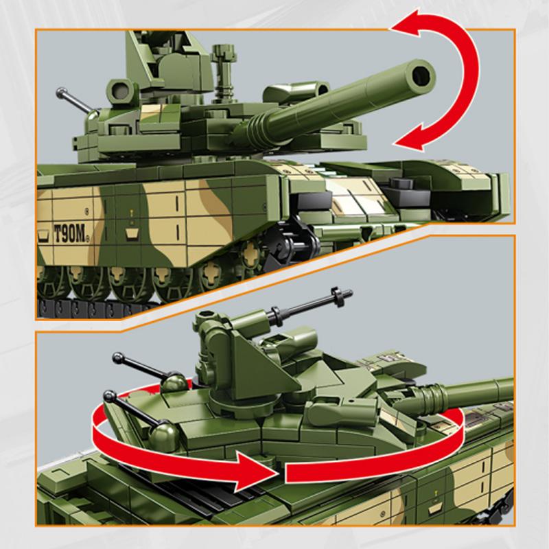 293 шт. военная армейская техника T-90M Танк Строительные блоки Кирпичи Модель Строительный набор игрушек для детей Мальчики Рождественские образовательные подарки