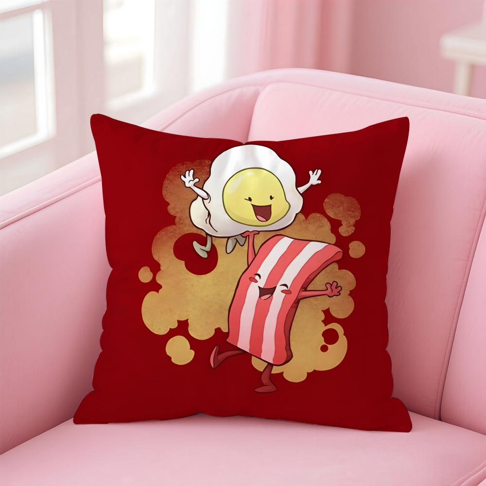 EEggy Party Cushion Cover Pillow Case Soft Friendly Fabric Concealed Zipper