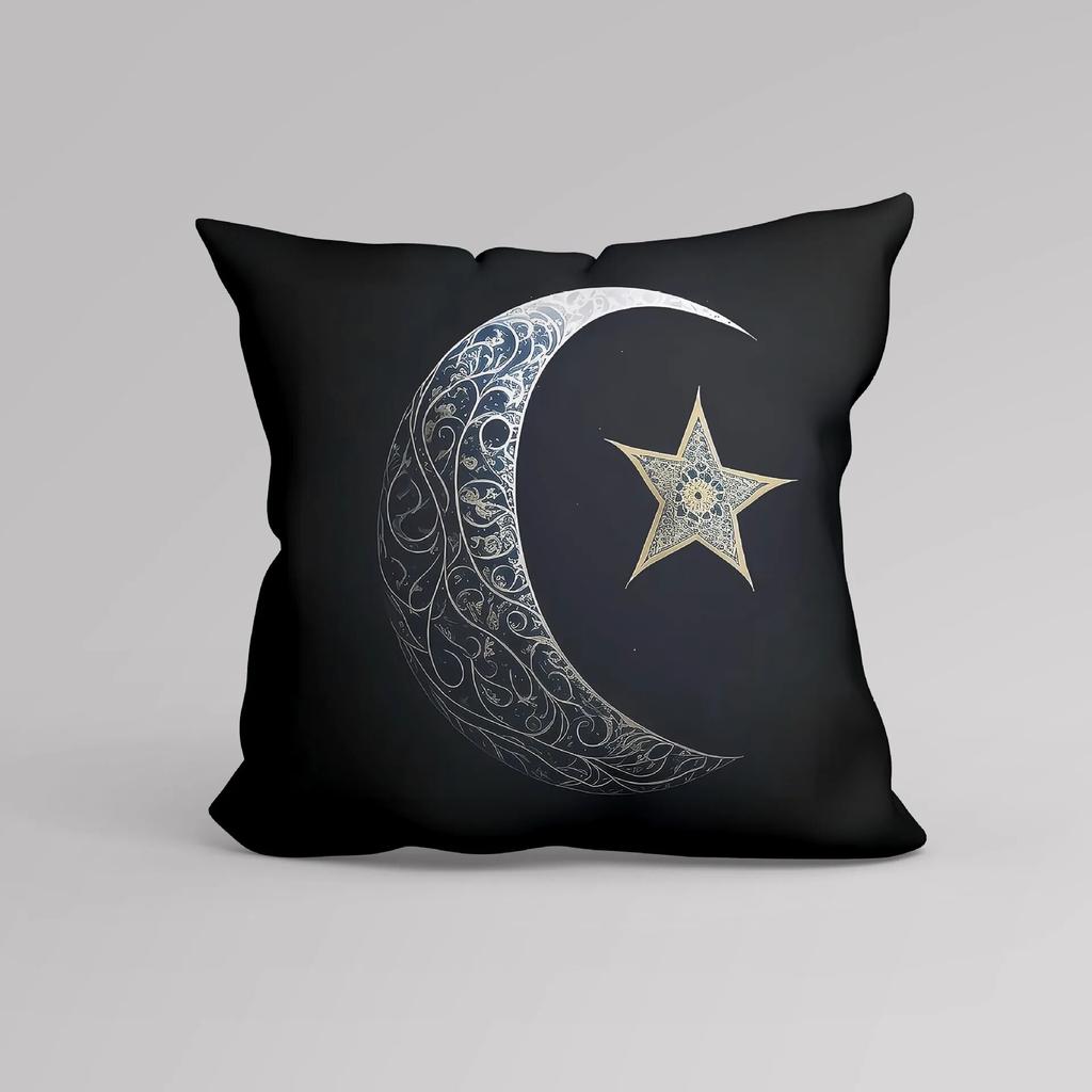 Luxury Home Decor Cushion Cover Office Sofa Cushion Cover Night Sky Moon Print Pillow Cover