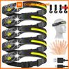 USB перезаряжаемый светодиодный сенсорный налобный фонарь COB, налобный фонарь, рабочий свет, водонепроницаемый налобный фонарь для рыбалки, кемпинга, фонаря