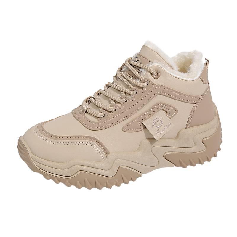 Женские теплые зимние ботинки с защитой от холода, утепленные, на толстой подошве, с увеличением роста, нескользящие, износостойкие, для активного отдыха, тренировок, бега, хлопковые ботинки