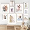 Wall Art Prints Canvas Painting Jesus Christ Portrait Virgin Mary Watercolor Nordic Poster Wall Pictures For Living Room Decor