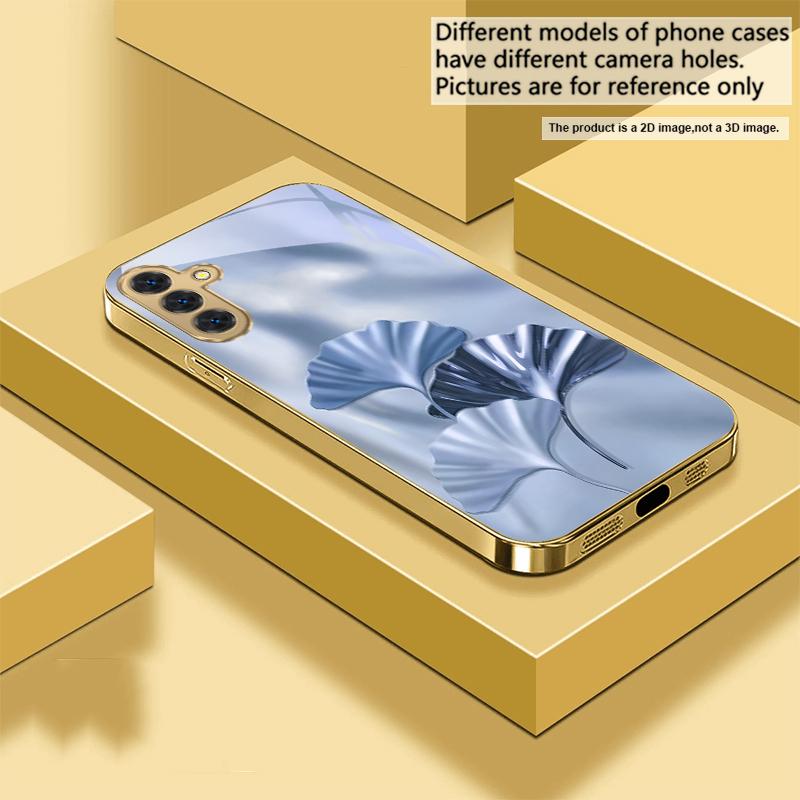 Роскошные листья гинкго для Samsung Galaxy S20 FE S21 S22 S23 Plus S24 Ultra 25Ultra S21+ S9+ S22Plus Золотой стеклянный чехол для телефона