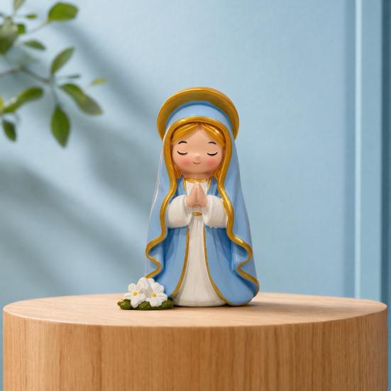 Cute Girl Resin Figurines, Mini Praying Girl Collectible Figure, Little Girl Statue Ornaments for Home Office Desktop Decor