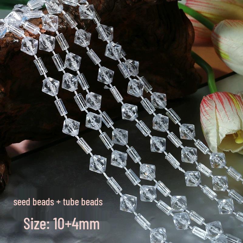 Earth Toned Acrylic Bead String: 8+4mm Beads for Wedding, Christmas Tree Decor & DIY Jewelry