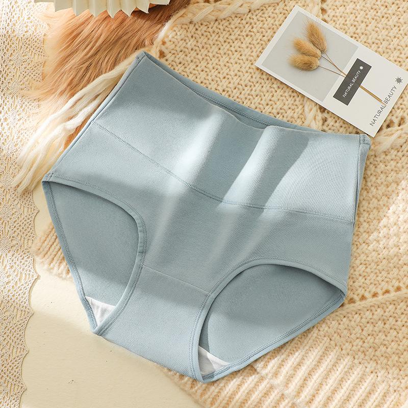 Однотонное нижнее белье большого размера с высокой талией, хлопковые трусы, бесшовное минималистское и атмосферное нижнее белье