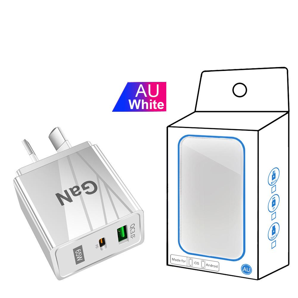 33 Вт GaN USB-зарядное устройство для мобильных телефонов QC 3.0 с вилкой US/EU/UK для быстрой зарядки