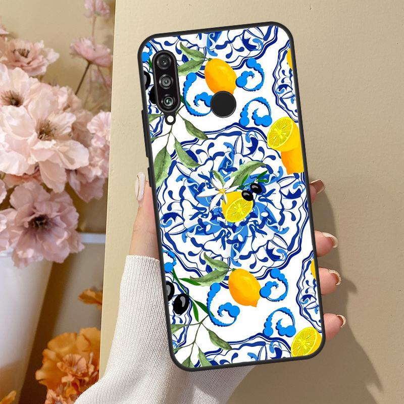 Средиземноморский Лимон Для Huawei Nova 12i 8i 11i 12s 9 10 SE Y60 Y70 Y90 Y72 Y73 Y61 Y91 P60 Pro P30 P40 Lite Чехол