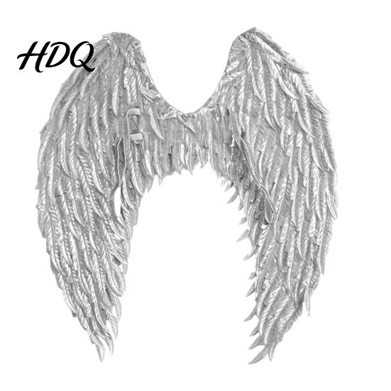 Christmas Angel Costume Wings for Kids Feathered Wing Dress Up Halloween Cosplay Accessory Fancy Dress Party Performance Dark Guardian