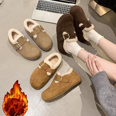 Женские зимние легкие теплые меховые плюшевые сноубутсы на толстой подошве, нескользящие, износостойкие, повседневные спортивные хлопковые ботинки