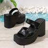 Women Platform Slippers Summer New Fashion Peep Toe Wedges Shoes for Women Casual Thick Bottom Beach Slippers Female Zapatos