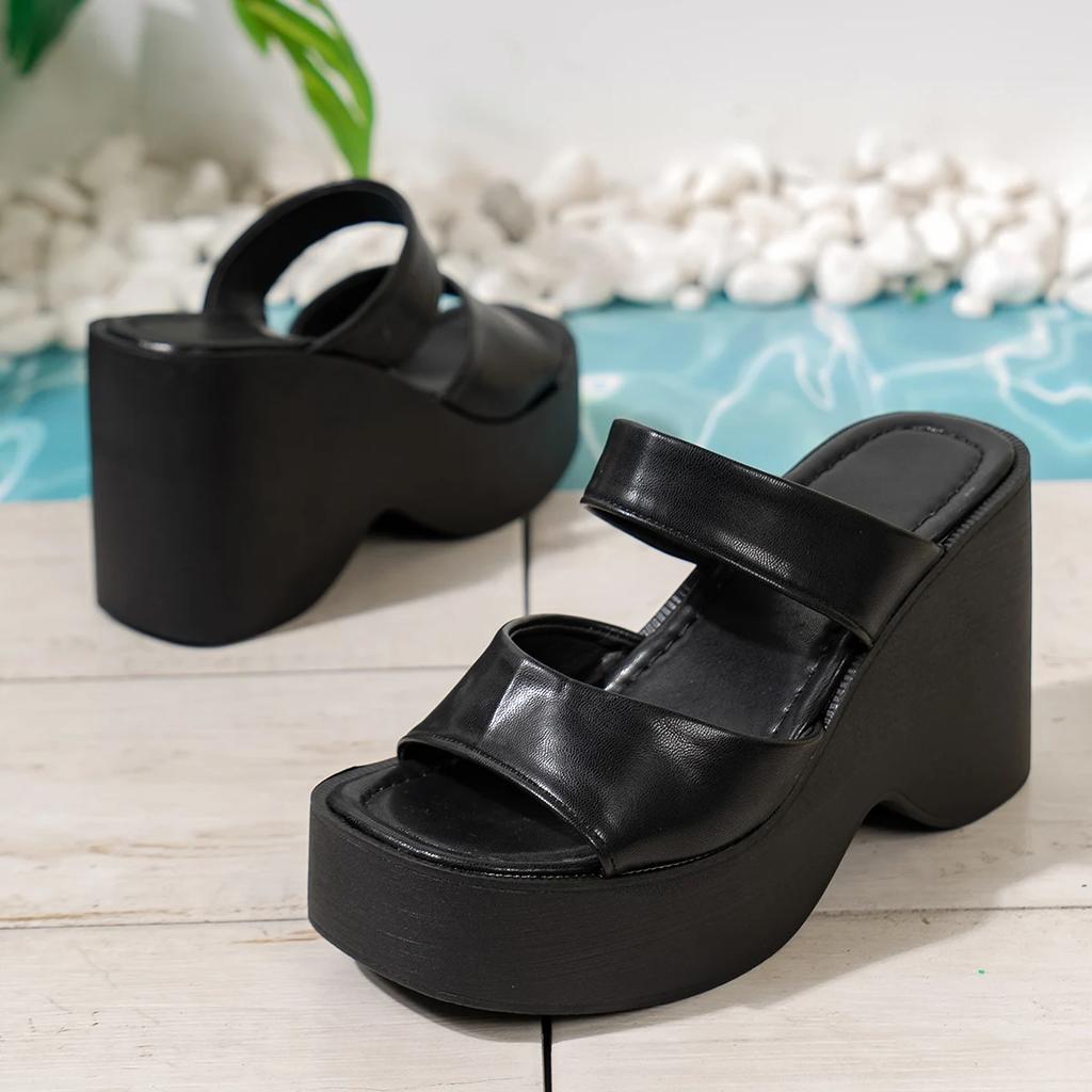 Women Platform Slippers Summer New Fashion Peep Toe Wedges Shoes for Women Casual Thick Bottom Beach Slippers Female Zapatos