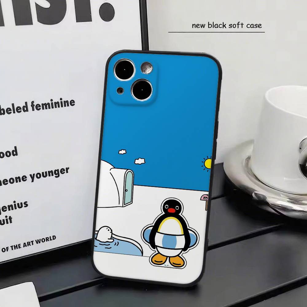 Cartoon P-pingu Kawaii Penguin Phone Case Silicone Soft For IPhone 17 Air 16 15 14 13 12 11 Plus Pro Max Plus