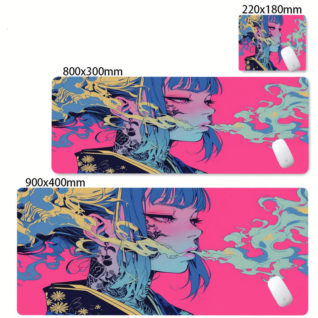 Beautiful Girl New Mouse Pad Gaming Mousepad Kawaii Anime Girl Red Deskmat ESports Office PC Mice Mat Natural Rubber Mausepad