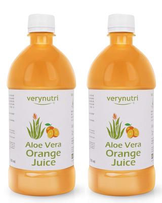 Verynutri Алоэ Вера Апельсиновый Сок Органического Выращивания Укрепитель Иммунитета | 600 мл 1,3 фунта Каждый 2 шт.