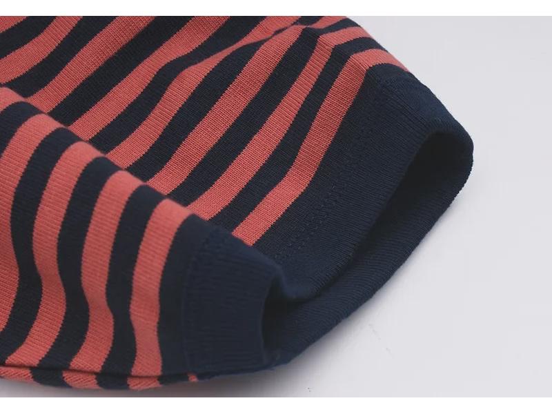 Летняя полосатая мужская футболка цвета хаки и морской волны OKONKWO