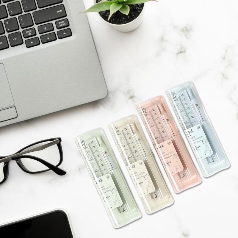 Многофункциональный циркуль для рисования, математический и геометрический канцелярский инструмент, циркуль 3 в 1, геометрическая линейка с набором карандашей