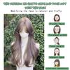 Длинный кудрявый синтетический парик Air Bangs, женский бежевый, ленивый, повседневный, элегантный, длинный кудрявый парик Air Bangs Big Waves