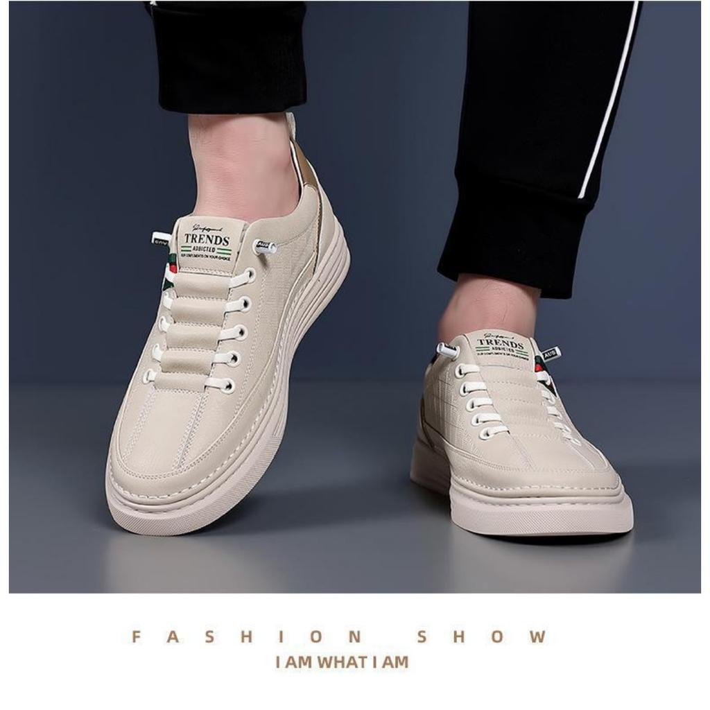 Men's Shoes Breathable Thin Soft Leather Little White Shoes Men's Casual Sports Board Shoes
