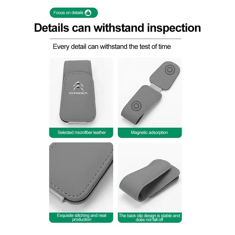 GESW6 Car Glasses Storage Clip Sun Visor Sunglasses Holder For Citroen C5X e-C4 X e-C3 C4 C3 C5 Berlingo C-Elysee C-Crosser C1 C6 DS