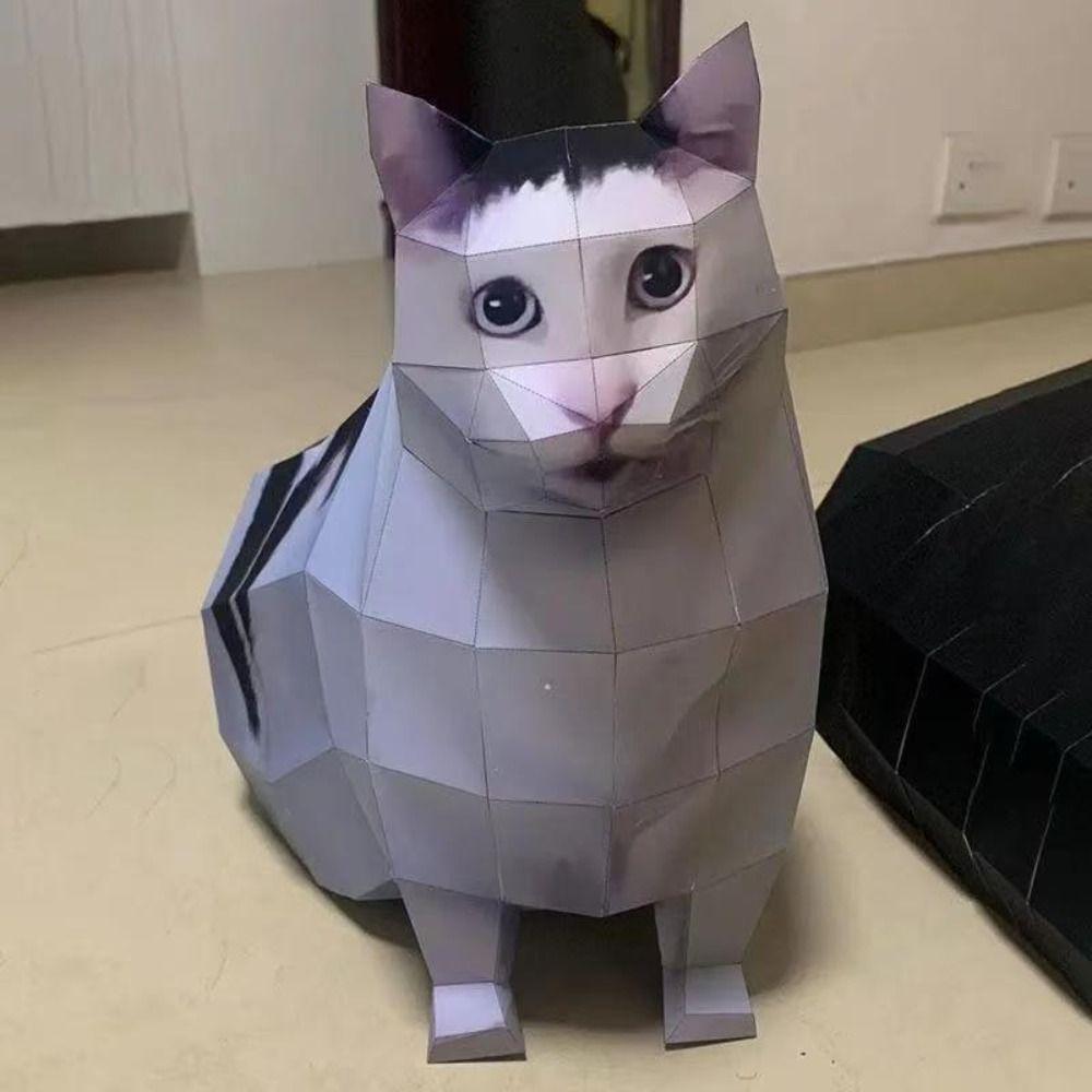 Ручная работа Oiiao Модель кошки из бумаги Большая модель кошки из бумаги Хух Модель кошки из бумаги Дарить подарки другу