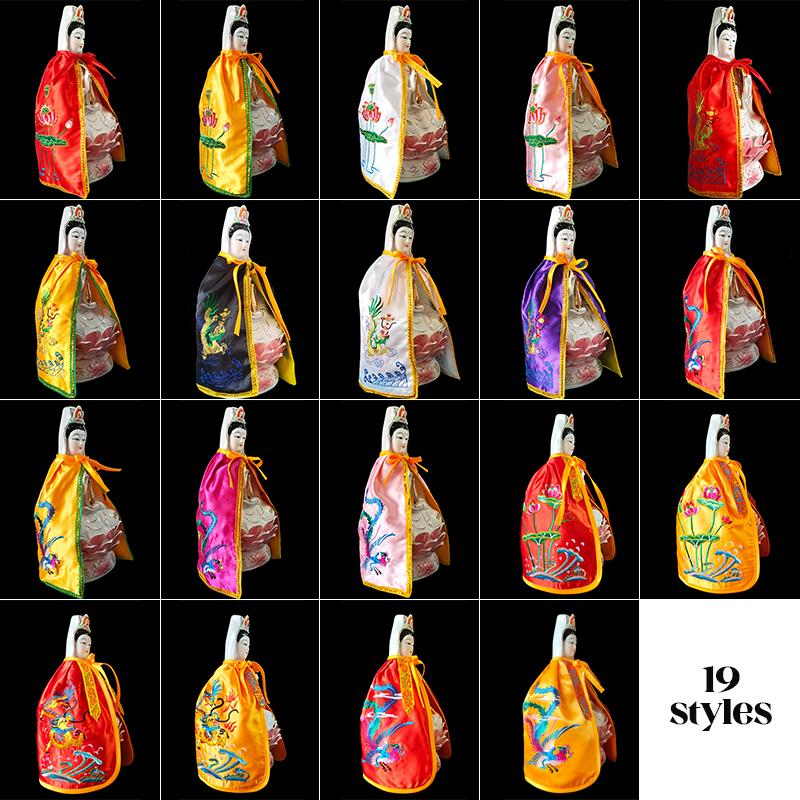 Только плащ Дзен Лотос Гуаньинь Статуя Будды Маленький плащ Гуаньинь Бодхисаттва Богиня Декор Вышитая шаль Без Смоляного Будды