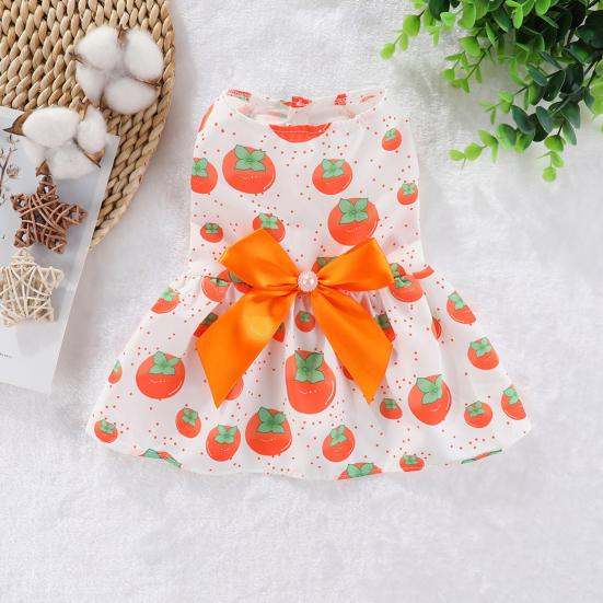 Princess Pet Dress with Bowknot Cute Puppy Cat Skirt Soft Comfortable Chihuahua Clothes for Wedding Party Daily Wear Holidays Special Occasions