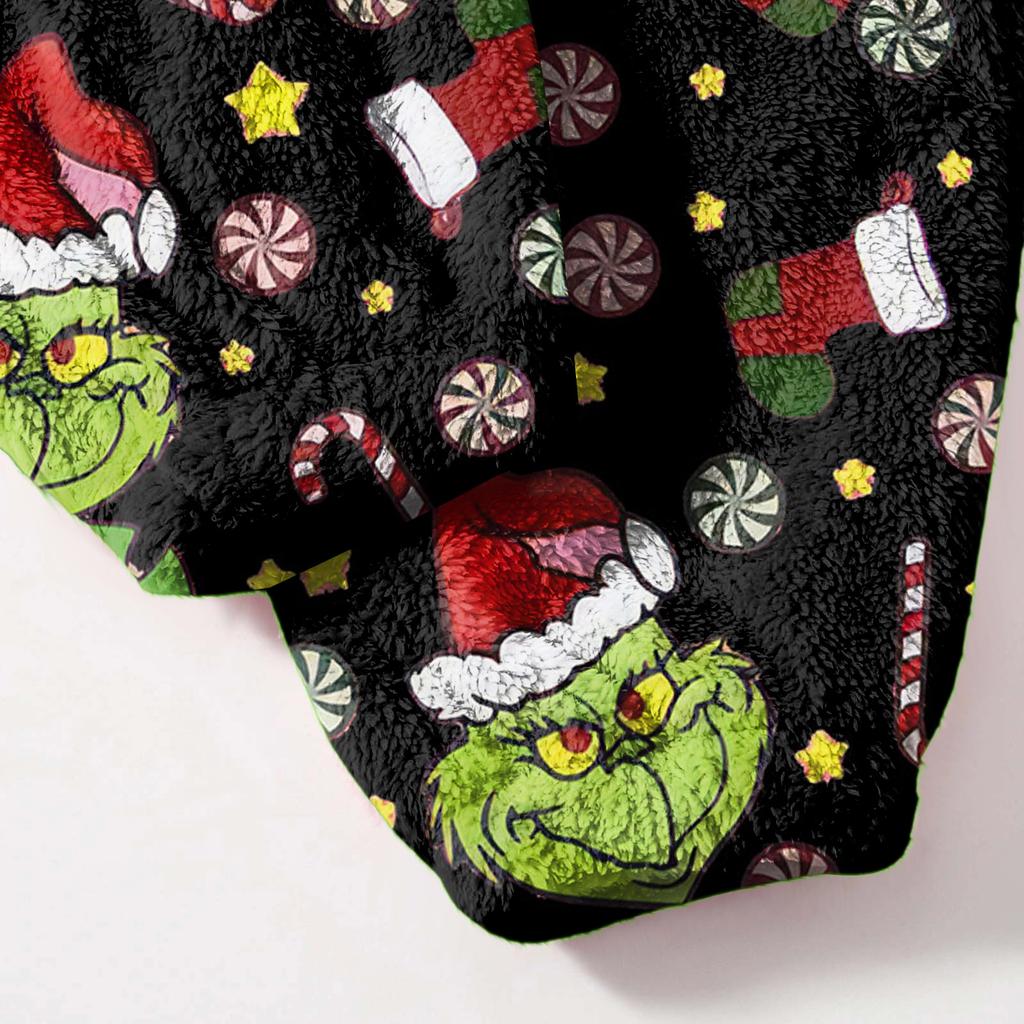 Женские брюки с рождественским принтом, манжетами на кулиске, повседневные брюки и пижама