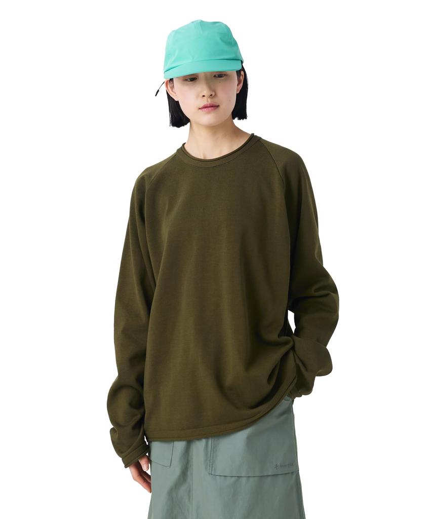 Snow Peak Knit Pullover Knit Sweater Cut and Sew Long Sleeve DARK OLIVE M Water-Repellent KN-26SU001 T-Shirt Men's Women's