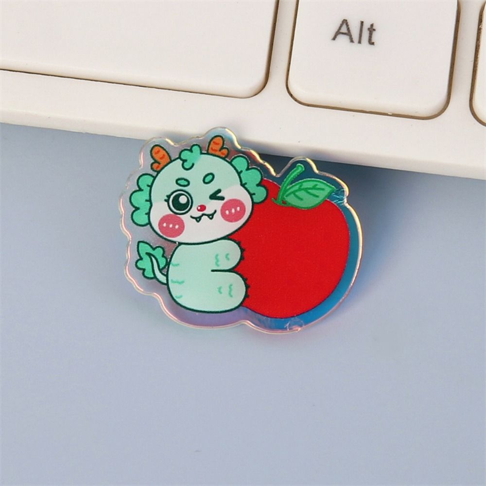 Flying Dragon Cartoon Dragon Brooch Lapel Pin Year Badge Pins Laser Acrylic Brooch  School Bag