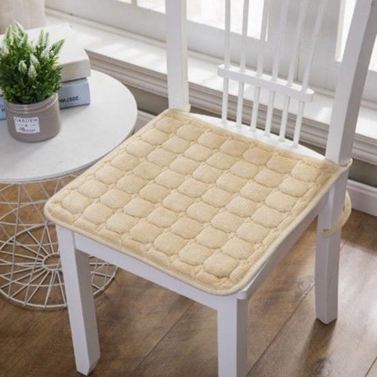 Chair Seat Mat Comfortable Plush Square Seat Pad Non-Slip Sofa Chair Cushion for Home Office Outdoors