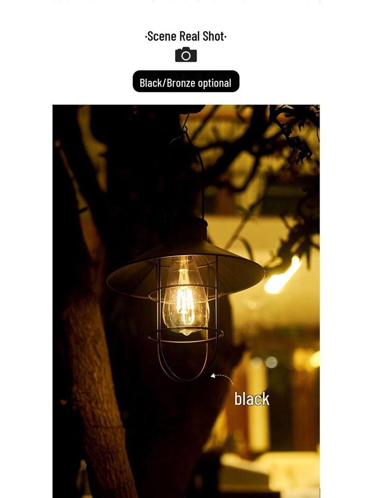 Ретро солнечный подвесной фонарь: Уличный Сад, Балкон и Двор Декор - Кованое Железо Атмосферный Ночник