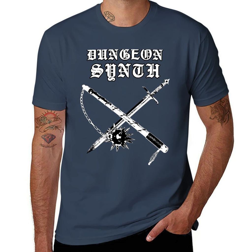 Футболка Dungeon Synth винтажная одежда одежда для спортивных фанатов эстетичная одежда футболка с коротким рукавом мужская
