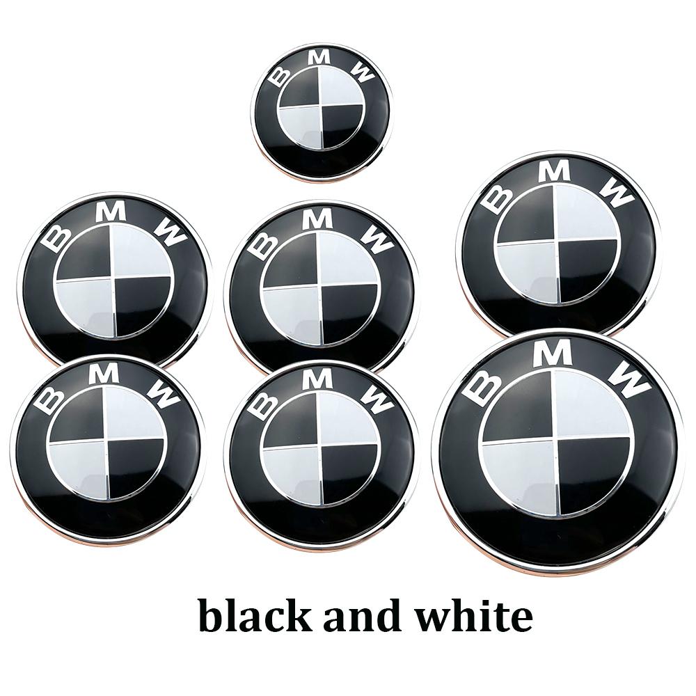 7Pcs Car Hood Front Rear Trunk Emblem Badge For BMW original Logo all black E36 E46 E53 E90 E60 E93 E87 G01 G20 X3 X5 F30 F20 X6